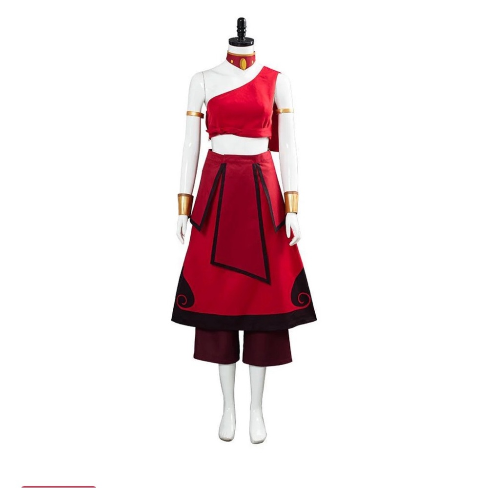 Red One-Shoulder Costume Set - Women